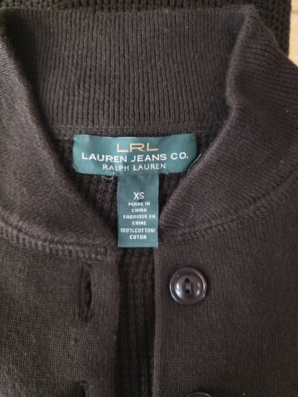 LRL Lauren Jeans Co Ralph Lauren Cotton Henley Dress Dark Academic Librarian XS - Picture 8 of 8